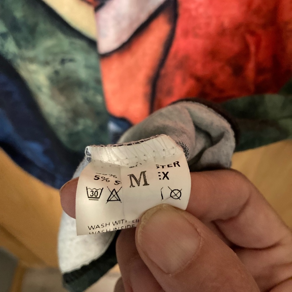 Wearable Art Abstract Face Print Top – Size M – Stretch Long Sleeve - Picture 2 of 4